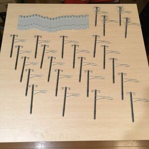 KATO 5-054（HO）単線ワイド架線柱 24本 塗装・短縮加工済み 中古