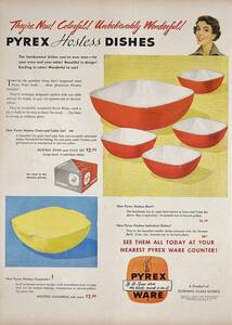 稀少！1949年パイレックス広告/Pyrex Ware/耐熱皿/耐熱ガラス/A