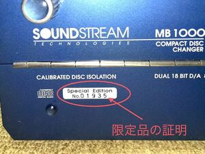 サウンドストリーム 改 MB1000 SPECIAL EDITION 現在使用動作品を出品（100MB ナカミチ Nakamichi 7連奏CDチェンジャーOEM）SOUNDSTREAM 