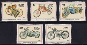 18 キューバ【未使用】＜「1985 SC#2800-2804 原動機付自転車」 5種完 ＞