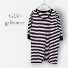 【GLV/galvanize】ボーダー コットンTシャツ 胸ポケット 五分袖