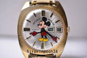 即決　貴重　 HELBROS　 ヘルブロス　 ミッキーマウス　 最高級１７石 　オートマチック腕時計