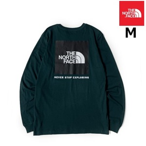 1円～!売切!【正規新品】THE NORTH FACE◆L/S BOX NSE TEE 長袖 Tシャツ ロンT US限定 ボックスロゴ 男女兼用 キャンプ(M)緑② 180902-5