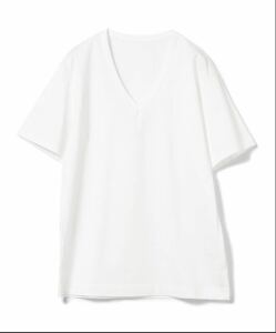 ◆ 【未使用】Brilla per il gusto ブリッラ・ペル・イル・グスト/ ベーシック Vネック Tシャツ WHITE Lsize BEAMS ビームス