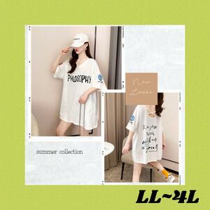大きいサイズ 春夏韓国 レディース ファッション Tシャツ LL-4L WH