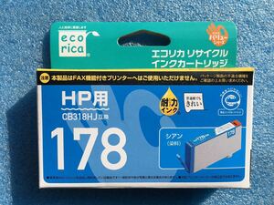 エコリカ Ecorica ECI-HP178C-V [HP CB318HJ 互換リサイクルインクカートリッジ シアン]　未使用品　《送料無料》