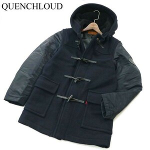 QUENCHLOUD クエンチラウド 【Nighthawk Duffle Coat】 袖ナイロン メルトン ウール ダッフル コート Sz.2　メンズ 紺　A1T14523_B#N