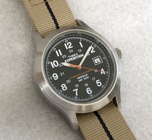 TIMEX コラボ STANDARD CALIFORNIA 別注 EXPEDITION ウォッチ 稼動品 ステンレス スティール INDIGLO 黒 スタカリ 時計 タイメックス 