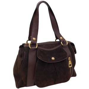 1円 ■ セリーヌ ハンドバッグ ブラウン系 スウェード×レザー ブギーバッグ お出掛け 通勤 CELINE ■M☆.Cslo.tI-07