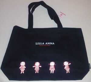 新品タグ付き(※紙タグの価格を黒ペンで消してあります) LILLA ANNA トートバッグ　黒　リラ アンナ