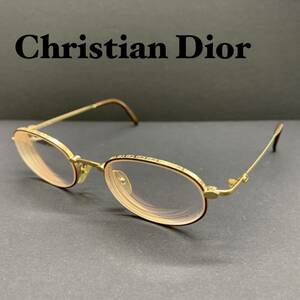 Christian Dior クリスチャンディオール メガネ フレーム 度入り 眼鏡 アイウェア ジャンク品 YBX017