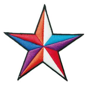 アイロンワッペン カラフル STAR スター 星 デザイン 簡単貼り付け アップリケ 刺繍 裁縫