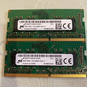micron 1RX8 PC4 21300 DDR4 2666V 8GBX2枚セット（16GB)