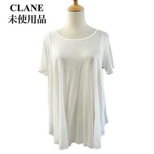 未使用品 CLANE クラネ チュニック オーバーサイズ 透け感 白 ホワイト タグ付き 半袖 レディース 36 Sサイズ