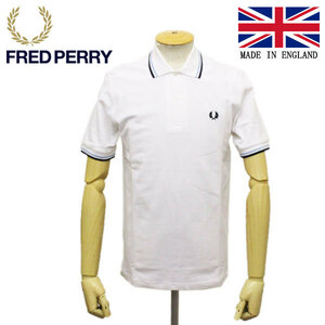 FRED PERRY (フレッドペリー) M12N TWIN TIPPED FP SHIRT ライン入りポロシャツ イングランド製 FP390 300WHITE / ICE / NAVY 40