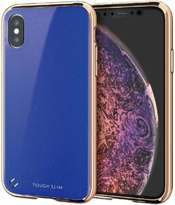 エレコム iPhone Xs ケース 衝撃吸収 TOUGH SLIM iPhone X対応 ブルー PM-A18BTSGMBU