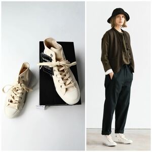 新品 MHL. CONVERSE ALL STAR 100 HIGH REACT US4 23cm NATURAL コンバース オールスター ハイカットスニーカー 別注 マーガレットハウエル