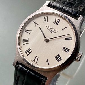 【動作品】ロンジン アンティーク 腕時計 1970年代 手巻き レディース LONGINES ビンテージ ウォッチ 女性 スイス ラウンド型 ローマン