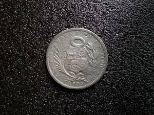 銀貨 ペルー 1/5ソロ 0.2ソロ 1905 南米