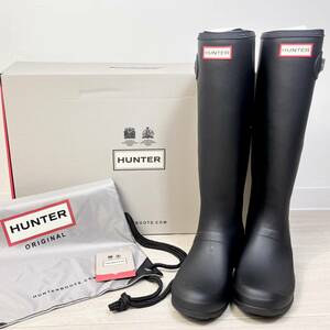 【美品】 HUNTER ハンター ロングレインブーツ 23cm ブラック ORIGINAL TOUR WFT1026RMA 長靴