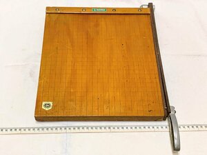 13619/昭和 レトロ 文具 HANSA ミニチュア ペーパーカッター 裁断機 JAPAN 日本製 木製 スチール 現状品
