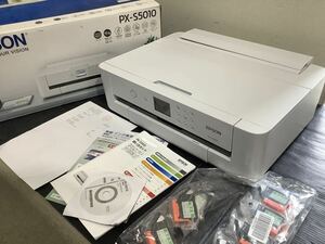 EPSON インクジェットプリンター PX-S5010 エプソン 取り扱い説明書 元箱 予備インク 白 A3対応　印刷擦れあり ジャンク品 MI041408