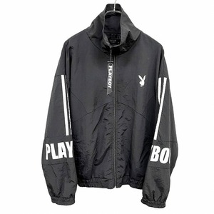 プレイボーイバニー 【新品/訳アリ】PLAYBOY Bunny 少し薄手 ジップジャケット 裏地付き ハイネック 長袖 ナイロン100% M 黒 レディース