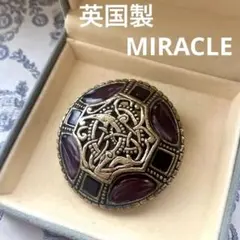 806 英国製　イギリス製　MIRACLE ミラクル　ヴィンテージ　ブローチ　紫