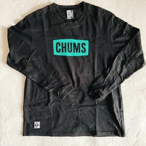 CHUMS ロゴ プリント ロンT 長袖Tシャツ Lサイズ ブラック