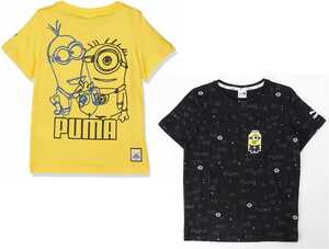 プーマ ミニオンズ コラボ キッズ 半袖Tシャツ 2枚セット 128 イエロー ブラック Minions 子供用 男女兼用 ジュニア 送料370円