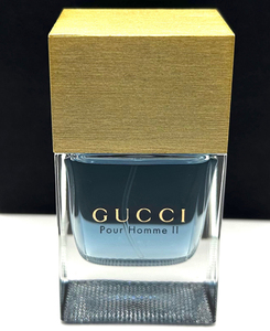 ★グッチ香水・GUCCI POUR HOMME II EDT.1.7FL.OZ. 50ml ★開封展示USED/残量 約99% ★約49.5ml/地下冷暗倉庫保管/箱無・廃盤・入手困難品