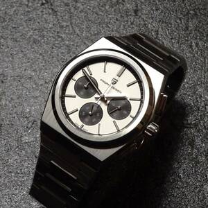 送料無料・新品・パガーニデザイン・メンズ・セイコー製VK63クロノグラフクオーツ式腕時計・フルステンレス製モデル・バタフライ・PD-1761