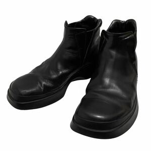 PRADA プラダ レザー 本革 サイドゴア 厚底 ショートブーツ シューズ 靴 SHOES BOOTS アメリカサイズ 6 1/2 日本サイズ 24.5㎝ ブラック 黒