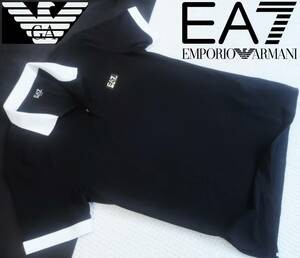 新品★EA7★エンポリオ アルマーニ★大きいサイズ★ブラック ポロシャツ★金ロゴ★半袖 ニットシャツ 黒 3XL★ARMANI☆963