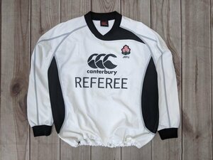 12．希少 CANTERBURY 日本ラグビー協会 レフリー JRFU プルオーバー ジャージ シャツ カンタベリー ビッグシルエット メンズL 白黒x307