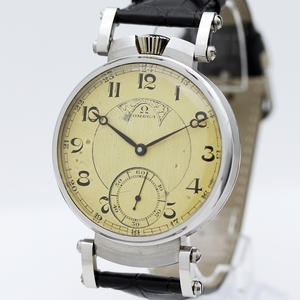 【OH済み!!】オメガ(OMEGA)【希少!!】オリジナル ドライグラスダイアル アンティーク手巻きメンズ腕時計 1920年代ヴィンテージ 0259