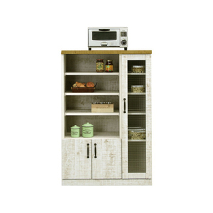 キッチンラック キャビネット 食器棚 幅80cm 完成品 キッチン収納 木製 おしゃれ ●ホワイト系