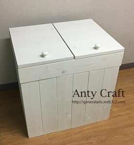 分別ゴミ箱 45L×2袋対応 ハンドメイド アンティーク風ダストボックス W/W