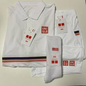 ３点 UNIQLO(ユニクロ) ドライEX半袖ポロシャツ・ドライショートパンツ 上下セット 2018 NYオープン (ルメール・未着用・XL・錦織圭・靴下)