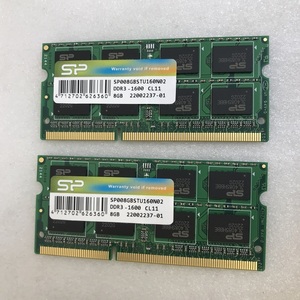 SP 2Rx8 PC3-12800S 16GB 8GB 2枚 16GB DDR3 ノートPC用 メモリ 204ピン DDR3-1600 8GB 2枚 DDR3 LAPTOP RAM