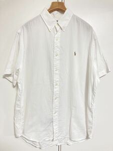 RALPH LAURENラルフローレン半袖ボタンダウンシャツ　白　XLサイズ