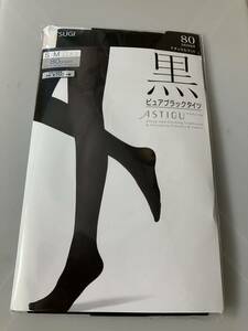 ATSUGI ASTIGU ピュアブラックタイツ 黒 80デニール ナチュラルマット S-M ディープブラック アツギ アスティーグ tights