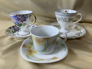 Noritake　ノリタケ　カップ＆ソーサー3種　コーヒー・紅茶兼用　キッチン用品