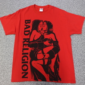 BAD RELIGION バッドレリジョン Naughty Nuns Tシャツ L レッド ロゴ パンク バンド ロック バンT