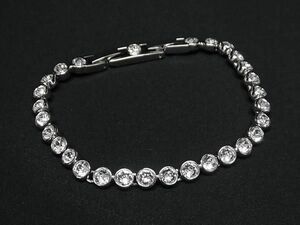 1円 ■極美品■ SWAROVSKI スワロフスキー ラインストーン ブレスレット アクセサリー レディース シルバー系 AW8977