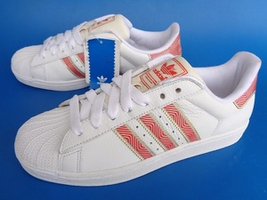 13442■新品 08年製 adidas superstar アディダス スーパースター 白 赤 25.5 472823