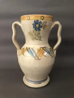イタリア陶器　　両手花瓶