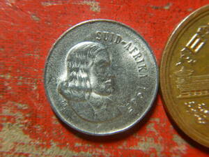 外国・南アフリカ／５セント・ニッケル貨（1965年）　240511