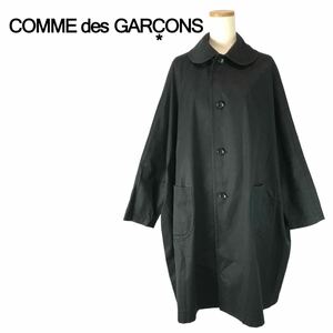 j211 コムデギャルソンCOMME des GARCONS 丸襟コットン ラグランコート 黒 S ブラック アウター ジャケット GI-C019 日本製 正規品 