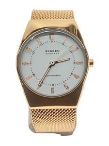 SKAGEN◆GRENEN LILLE SOLAR POWERED/アナログ/ステンレス/WHT/GLD/SKW3078